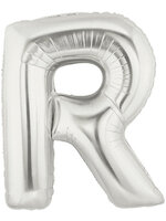 ลูกโป่งฟอยล์รูปตัวอักษร R สีเงิน ไซส์เล็ก 14 นิ้ว - R Letter Shape Foil Balloon Size 14" Silver Color