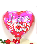 ลูกโป่งฟลอย์รูปหัวใจ พิมพ์ลาย I LOVE YOU ไซส์ 18 นิ้ว - I Love You Heart Shape Foil Balloon / Item No. TL-E001