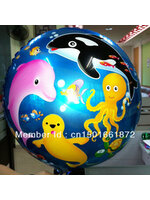 ลูกโป่งฟลอย์ลายการ์ตูนสัตว์น้ำทะเล ทรงกลม - Sea World Round shape Foil Balloon / Item No. TL-A008