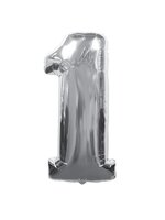 ลูกโป่งฟลอย์รูปตัวเลข 1 สีเงิน ไซส์จัมโบ้ 40 นิ้ว - Number 1 Shape Foil Balloon Size 40" Silver Color