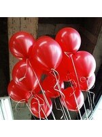 ลูกโป่งกลมเมททัลลิค สีแดง ไซส์ 12 นิ้ว แพ็คละ 10 ใบ (Round Balloons Size 12"- Metellic Red Color)