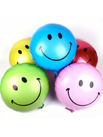 ลูกโป่งฟลอย์ทรงกลม หน้ายิ้ม ไซส์ 18 นิ้ว *มีหลายสีให้เลือกกรุณาระบุ* - Round Shape Smiley Face Foil Balloon / Item No.TL-G049