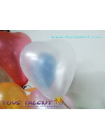 ลูกโป่งหัวใจ เนื้อมุก สีขาว ไซส์ 6 นิ้ว แพ็คละ 10 ใบ