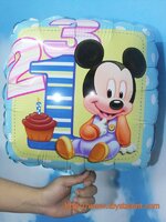 ลูกโป่งฟลอย์ทรงสี่เหลี่ยม Baby Mickey Mouse คัพเค้ก - Baby Mickey Mouse Cupcake Square Shape Foil Balloon/Item No.TL-D048