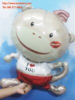 ลูกโป่งฟลอย์ ลิงน้อย I Love You ขนาดกลาง - Monkey with kiss / Item No.TL-A134