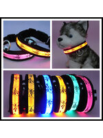 ปลอกคอ LED ลาย Pluto Collar สีเหลือง ไซส์ XL สำหรับสุนัข
