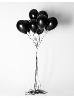 ลูกโป่งกลมเนื้อธรรมดา สีดำ ไซส์ 10 นิ้ว แพ็คละ 10 ใบ (Round Balloons 10"- Standard Black Color )