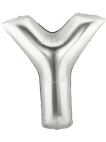 ลูกโป่งฟลอย์รูปตัวอักษร Y สีเงิน ไซส์เล็ก 14 นิ้ว - Y Letter Shape Foil Balloon Size 14" Silver Color