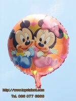 ลูกโป่งฟลอย์ลาย Baby Mickey and Minnie ทรงกลม - / Item No. TL-C011