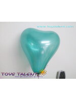 ลูกโป่งหัวใจ เนื้อเมททัลลิค สีเขียวเข้ม ไซส์ 6 นิ้ว แพ็คละ 10 ใบ