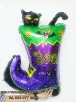 ลูกโป่งฟลอย์ Happy Halloween รองเท้าบู๊ตเหมียวน้อย - Happy Halloween Kitty Boots Foil Balloon / Item No.TL-A106