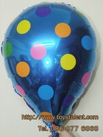 ลูกโป่งฟลอย์รูปหยดน้ำ สีฟ้าลายจุด - Water Drop Shape Foil Balloon Polka Dot Blue Color / Item no. TL-G035