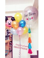 Set#54 ช่อลูกโป่งจัมโบ้ 36 นิ้ว+เคลือบกลิตเตอร์+สติกเกอร์ข้อความ+พู่กระดาษ / ช่อลูกโป่ง 12 นิ้ว (10 ใบ) / ฟลอย์การ์ตูนมิกกี้เมาส์ รวม 3 ช่อ