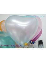 ลูกโป่งหัวใจ เนื้อมุก สีเขียวอ่อน ไซส์ 6 นิ้ว แพ็คละ 10 ใบ