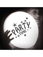 ลูกโป่งสีคละสี พิมพ์ลาย Party Time แพ็ค 5 ชิ้น ไฟกระพริบ (Party Time latex Balloon - LED RGB Mode)