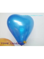 ลูกโป่งหัวใจ เนื้อเมททาลิก สีน้ำเงิน ไซส์ 6 นิ้ว แพ็คละ 10 ใบ