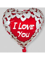ลูกโป่งฟลอย์รูปหัวใจพิมพ์ลาย I LOVE U สีแดงไซส์ 18 นิ้ว - Love Series Heart Shape Foil Balloon / Item No. TL-E046