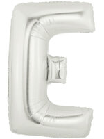 ลูกโป่งฟอยล์รูปตัวอักษร E สีเงิน ไซส์เล็ก 14 นิ้ว - E Letter Shape Foil Balloon Size 14" Silver Color