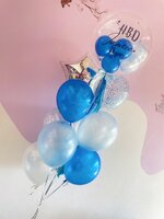 Set#27 ช่อลูกโป่งบับเบิ้ล 22นิ้ว สอดใส้ลูกโป่งด้านใน+ลูกโป่งไซส์ 12"+ลูกโป่งฟอยล์ดาว,หัวใจ