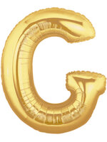 ลูกโป่งฟลอย์รูปตัวอักษร G สีทอง ไซส์เล็ก 14 นิ้ว - G Letter Shape Foil Balloon Size 14" Gold Color