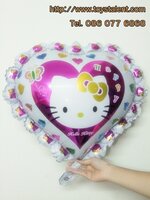 ลูกโป่งฟลอย์หัวใจใหญ่ ลายคิดตี้ 20" - Kitty Heart Foil Balloon / Item No. TL-A059