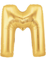 ลูกโป่งฟอยล์รูปตัวอักษร M สีทอง ไซส์จัมโบ้ 40 นิ้ว - M Letter Shape Foil Balloon Size 40" Gold Color