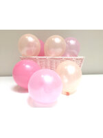 ลูกโป่งกลม เนื้อมุก สีชมพูอ่อน ไซส์ 6 นิ้ว แพ็คละ 10 ใบ (Pearl Light Pink Round Balloon Size 6')