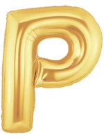 ลูกโป่งฟลอย์รูปตัวอักษร P สีทอง ไซส์จัมโบ้ 40 นิ้ว - P Letter Shape Foil Balloon Size 40" Gold Color