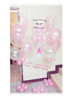 Set#55 ช่อลูกโป่งบับเบิ้ล 22 นิ้ว+สติกเกอร์ข้อความ+พู่+ลูกโป่งตกแต่ง(1 ช่อ)+ช่อลูกโป่ง ไซส์ 12 นิ้ว 5 ใบ (2ช่อ)