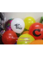 ลูกโป่งกลมพิมพ์ลาย Congrats รับปริญญา คละสี คละแบบ ไซส์ 10 นิ้ว แพ็คละ 10 ใบ (Round Balloons 10" - Congrats Printing latex balloons)