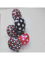 ลูกโป่งฟลอย์ทรงกลม ลายจุดดิสโก้ ไซส์ 18 นิ้ว มี 2 สีให้เลือกกรุณาระบุสีเมื่อสั่งซื้อสินค้า / Item No. TL-G046