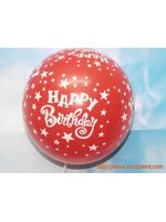 ลูกโป่งกลมพิมพ์ลาย Happy Birth Day ลายดาว คละสี แบบที่ 4 ไซส์ 12 นิ้ว จำนวน 10 ใบ (Round Balloons 12" - Happy Birth Day Design no.4 latex balloons)