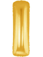 ลูกโป่งฟลอย์รูปตัวอักษร I สีทอง ไซส์จัมโบ้ 40 นิ้ว - I Letter Shape Foil Balloon Size 40" Gold Color