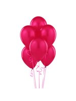 ลูกโป่งกลมเนื้อเมททัลลิก สีชมพูเข้ม ไซส์ 12 นิ้ว แพ็คละ 10 ใบ (Metallic Dark Pink Latex Balloons Size 12")