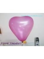 ลูกโป่งหัวใจ เนื้อเมททาลิก สีชมพูเข้ม ไซส์ 6 นิ้ว แพ็คละ 10 ใบ