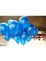 ลูกโป่งกลมเนื้อเมททัลลิก สีน้ำเงิน ไซส์ 12 นิ้ว แพ็คละ 10 ใบ (Deep Blue Metallic Round Balloon Size 12")