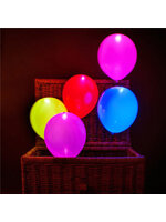 ลูกโป่ง LED คละสี แพ็ค 5 ชิ้น ไฟค้าง (LED Multi Color Balloon - LED Fixed Mode)