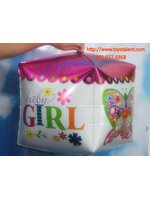 ลูกโป่งฟลอย์ทรงกล่องสี่เหลี่ยม Baby Girl - Baby Girl cube Square Shape Foil Balloon/Item No.TL-C028