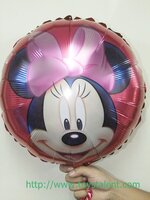 ลูกโป่งฟลอย์ทรงกลมพิมพ์ลายหน้ามินนี่เมาส์ ไซส์ 18" - Minney Mouse round Shape Foil Balloon / Item No.TL-A111