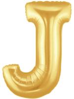 ลูกโป่งฟลอย์รูปตัวอักษร J สีทอง ไซส์จัมโบ้ 40 นิ้ว - J Letter Shape Foil Balloon Size 40" Gold Color