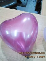 ลูกโป่งหัวใจ เนื้อเมททาลิก สีแดงเข้ม ไซส์ 6 นิ้ว แพ็คละ 10 ใบ