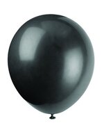 ลูกโป่งกลม สีดำ ไซส์ 6 นิ้ว แพ็คละ 10 ใบ (Black Color Round Balloon Size 6")
