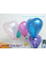 ลูกโป่งหัวใจ เนื้อมุกและเนื้อเมททาลิก คละสี ไซส์ 6 นิ้ว แพ็คละ 10 ใบ