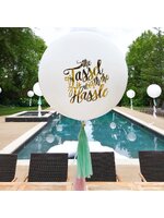 Set#24 ลูกโป่ง 36 นิ้ว+ติดสติกเกอร์ข้อความ+ติดพู่ประดับ พร้อมอัดก๊าซฮีเลียมปลอดภัยไม่ติดไฟ