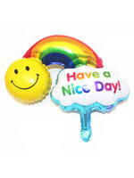 บอลลูนเป่าลม Have A Nice Day หน้ายิ้มกับสายรุ้ง (เล็ก) 18 นิ้ว - Foil Balloon Have A Nice Day Smiley with Rainbow Small 18" / Item No.TL-D044