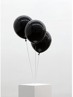 ลูกโป่งกลมเนื้อเมททัลิก สีดำ ไซส์ 9 นิ้ว แพ็คละ 10 ใบ (Round Balloons 9"- Metallic Black Color )