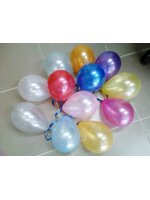 ลูกโป่งกลม เนื้อมุก คละสี ไซส์ 6 นิ้ว แพ็คละ 10 ใบ (Round Balloon - Pearl Mixed color Size 6')