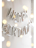 ลูกโป่งฟลอย์ข้อความ Happy Birthday สีเงิน ติดกำแพง / Item No.TL-H008