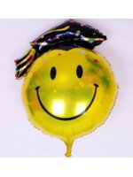ลูกโป่งฟลอย์รูปหน้ายิ้มสวมหมวกรับปริญญา สีดำ ขนาดจัมโบ้ 32 นิ้ว - Smiley 32" Congratulation Balloon/ Item No. TL-F013