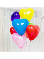 ลูกโป่งหัวใจ สีมาตรฐาน คละสี ไซส์ 11 นิ้ว แพ็คละ 10 ใบ (Heart Latex Balloon - Mixed Standard Color 11")